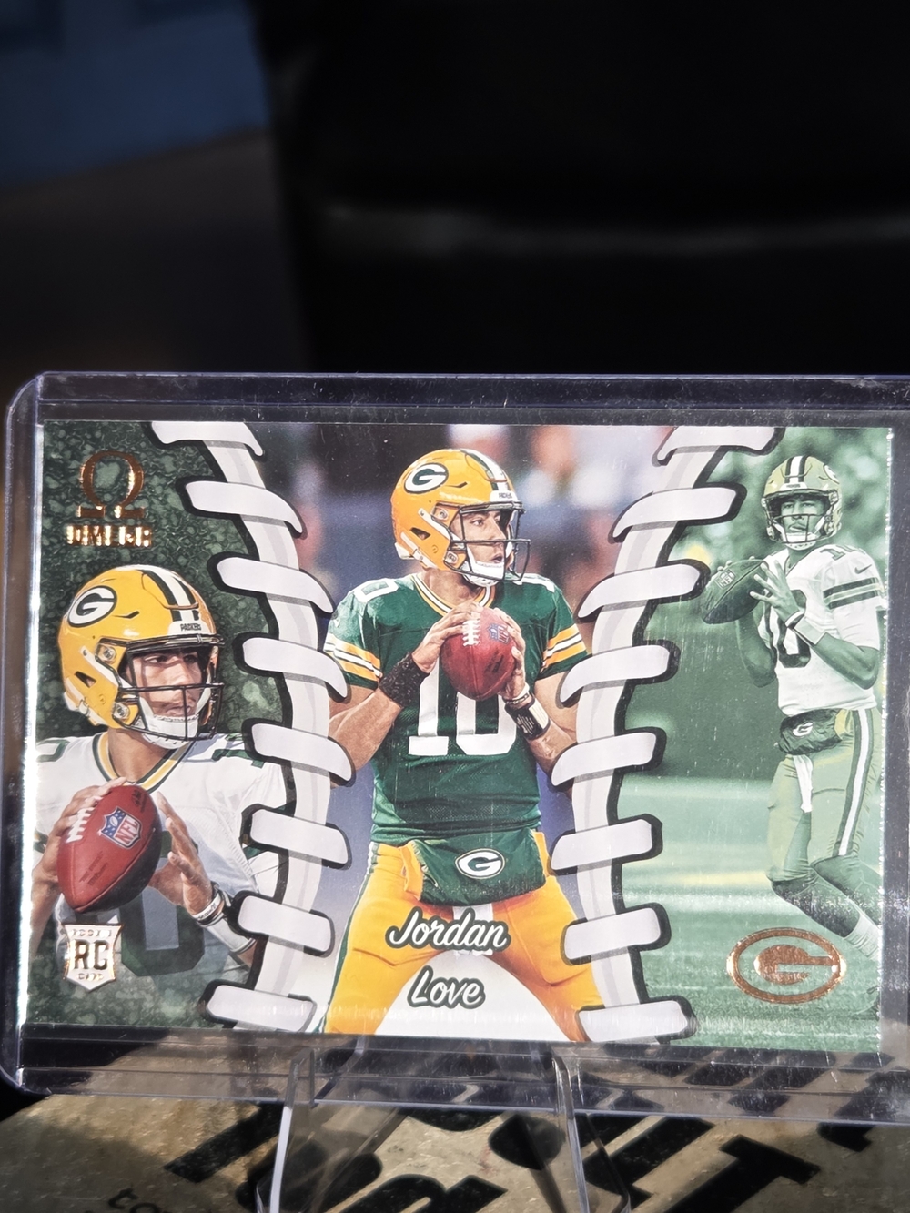 This card is a 2020 Panini Chronicles Omega Jordan Love Rookie Card (#O-4)